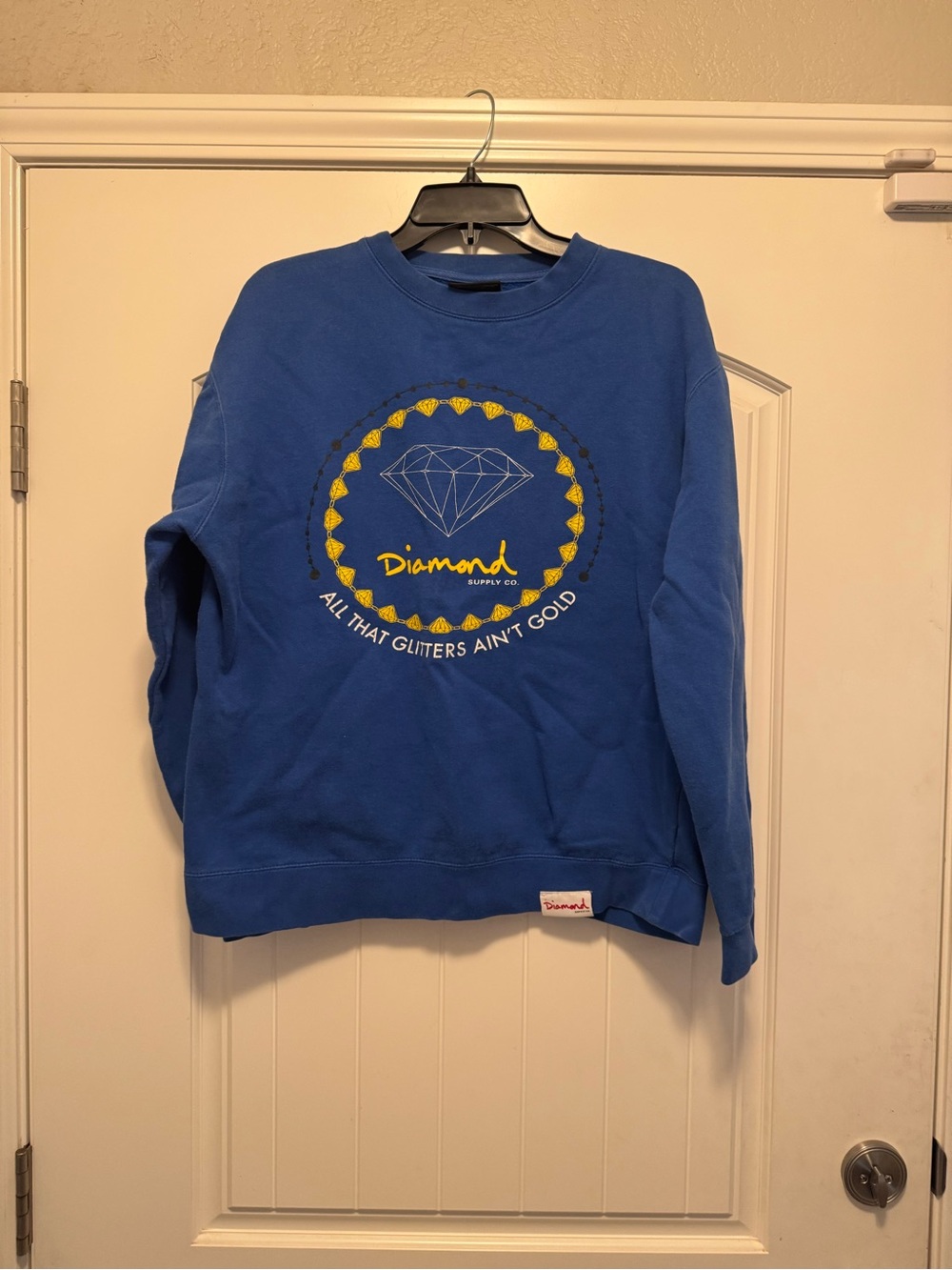 Diamond Supply Co. Royal Blue Crewneck with Yellow Diamond Graphic